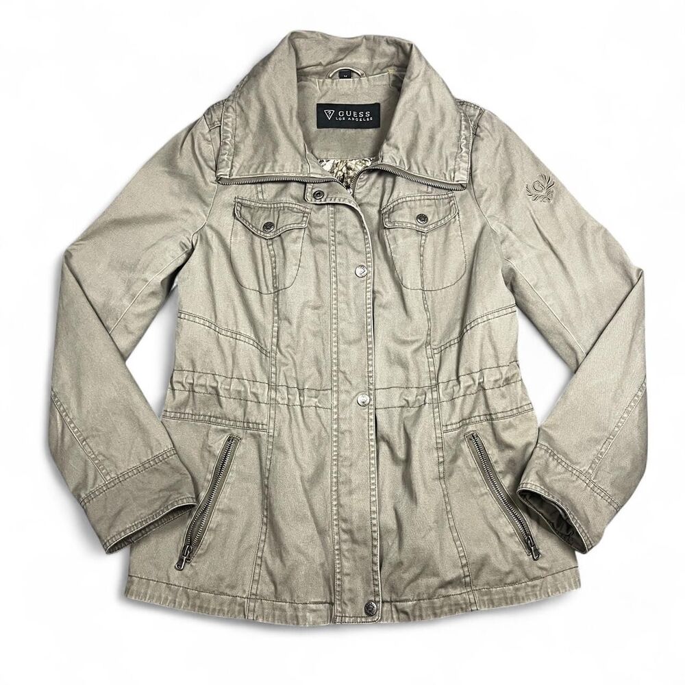 Guess Women's Khaki and Green Jacket